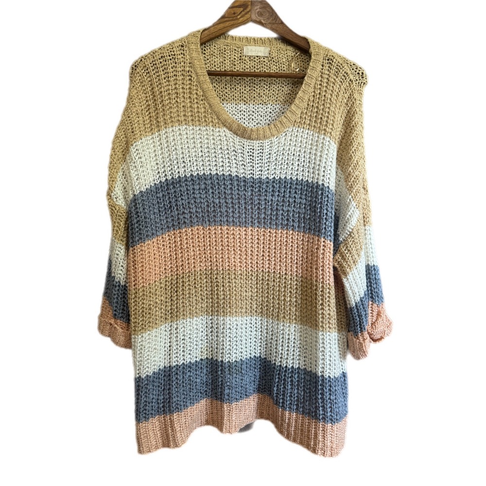 Altar'd State Striped Open Knit Sweater Womens S/M Multicolor Excellent Boho